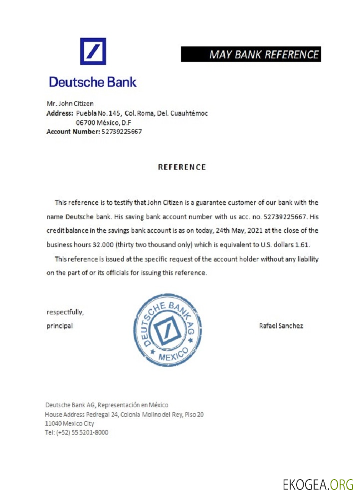 Mexique , Deutsche bank , reference